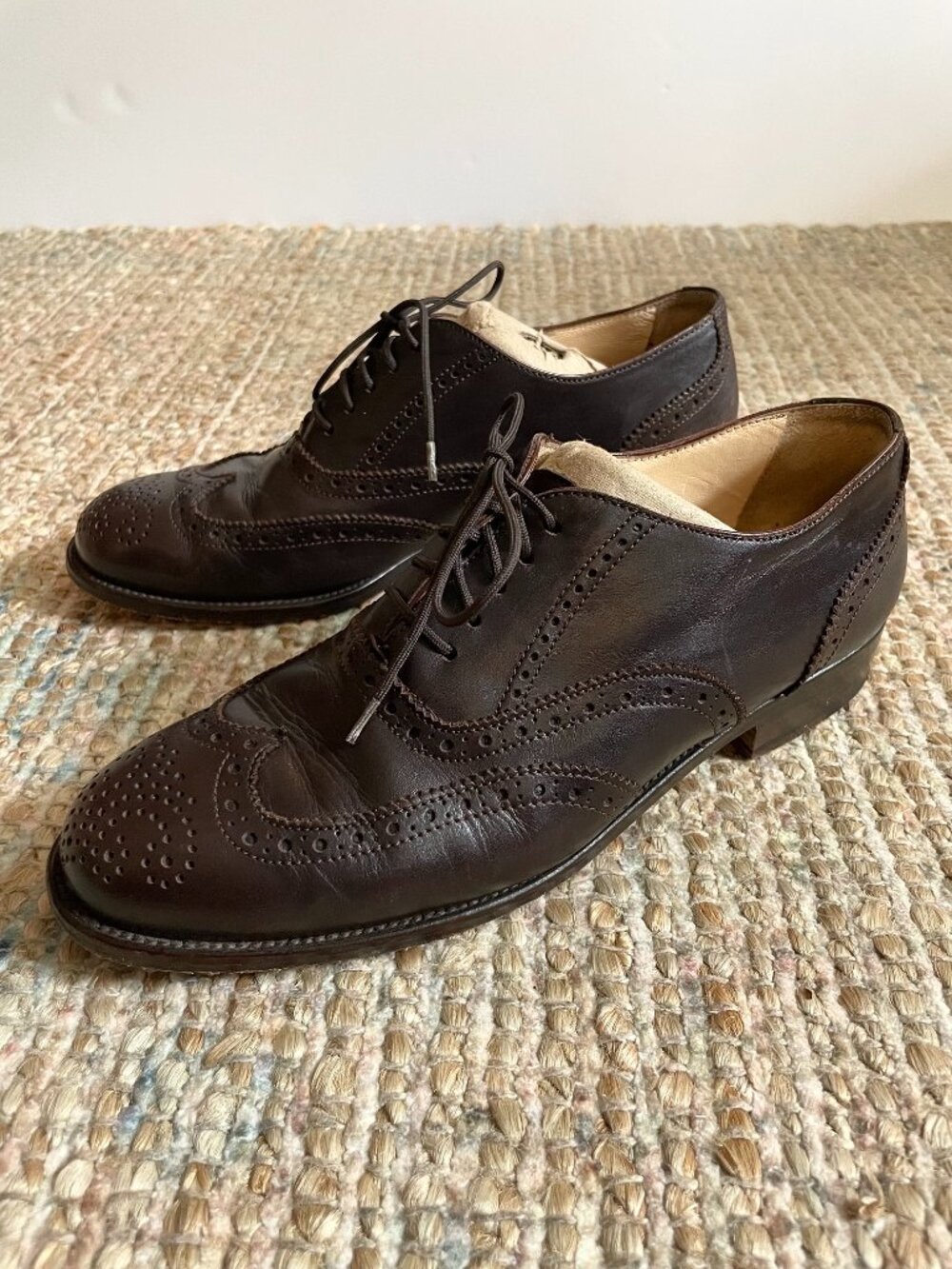 J.Crew Vintage Italian Leather Wingtip Oxfords Women's Size 7 Made in Italy